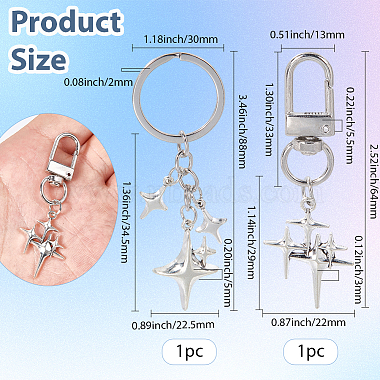 2Pcs 2 Styles Alloy Keychains(KEYC-SP0001-37B)-2