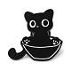 Брошь из сплава с эмалью «Черный кот с чашей»(JEWB-E022-04EB-03)-1