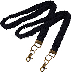 2Pcs Polyester ID Card Cell Phone Lanyard, with Alloy Swivel Clasp, Black, 450x27x33.5mm(AJEW-CY0002-19A)