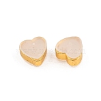 Silicone Belt Earring Backs, Ear Nut, with Brass Findings, Heart, Golden, 6.3x6x5mm(SIL-T002-001G)