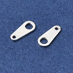 925 Sterling Silver Links, Chain Tabs, with 925 Stamp, Silver, 7x3x0.5mm, Hole: 0.5~2mm(X-STER-S002-20)