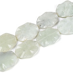Natural New Jade Beads Strands, Leaf, 37~41x30~35x5.5~8.5mm, Hole: 1~1.8mm, about 9~10pcs/strand, 14.57~16.14''(37~41cm)(G-T143-21B)