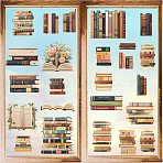 8Pcs 8 Styles Rectangle Plastic Window Stickers, Waterproof 3D Laser Glass Window Decals for Window Decoration, Book, 200x145mm, 1pc/style(DIY-WH20015-018)