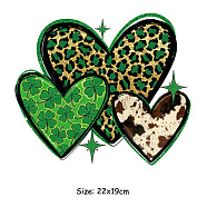 Saint Patrick's Day Theme PET Sublimation Stickers, Heat Transfer Film, Iron on Vinyls, for Clothes Decoration, Heart, 190x220mm(PW-WG34539-12)