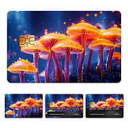 Plastic Waterproof Card Stickers, Self-adhesion Card Skin for Bank Card Decor, Rectangle, Mushroom, 140x190mm(STIC-WH0032-045)