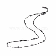 304 Stainless Steel Satellite Chain Necklace for Men Women, Gunmetal, 15.75 inch(40cm)(NJEW-K245-011E)
