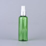 100ml Refillable PET Plastic Spray Bottles, with Fine Mist Sprayer & Dust Cap, Round Shoulder, Green, 14.1x3.85cm, Capacity: 100ml(3.38 fl. oz)(X-MRMJ-WH0059-68C)