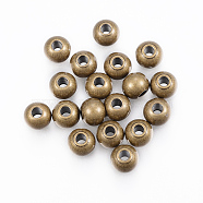304 Stainless Steel Beads, Round, Antique Bronze, 3x2.5mm, Hole: 1.1mm(STAS-H394-3mm-15AB)