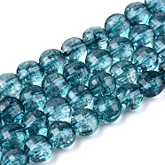 Synthetic Kyanite/Cyanite/Disthene Beads Strands, Dyed, Faceted, Flat Round, 6x4mm, Hole: 0.8mm, about 66pcs/strand, 15.1 inch(G-T108-06-1)
