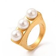 Ion Plating(IP) 304 Stainless Steel Finger Rings, Classic Plastic Bead Ring for Women, Real 18K Gold Plated, US Size 7(17.3mm), 4~9mm(RJEW-C049-13B-G)