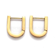 304 Stainless Steel Huggie Hoop Earrings, U Shape, Golden, 15x12.5x3mm, Pin: 1mm(STAS-J033-12B-G)
