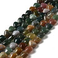 Natural Indian Agate Beads Strands, Heart, 10x10.5~11x6mm, Hole: 1.2mm, about 40pcs/strand, 15.35''(39cm)(G-B022-08B)