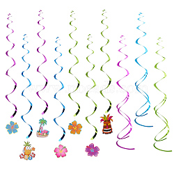 Spiral PVC Ornaments Party Scene Layout, Wedding Festival Decor, Birthday Supplies, Foil Swirls Banner Ceiling Hanging, Mixed Color, 135~150mm, 30pcs/set(AJEW-PH0016-11)