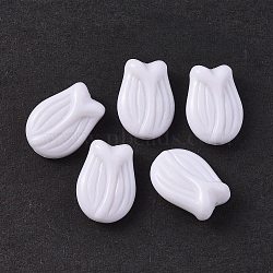 Opaque Acrylic Beads, Tulip, White, 16x11.5x7mm, Hole: 1.2mm, about 670pcs/500g(OACR-P007-71)