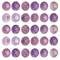 Natural Amethyst European Beads, Large Hole Beads, Rondelle, 14x8mm, Hole: 6mm, 30pcs/box(G-NB0001-73)