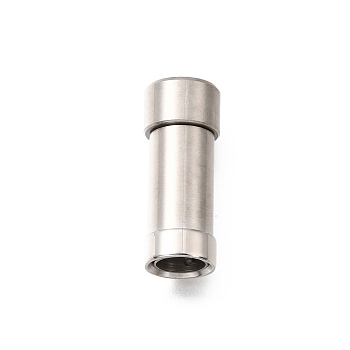 304 Stainless Steel Magnetic Clasps, Column, Stainless Steel Color, 24.5x10mm, Hole: 6.5mm
