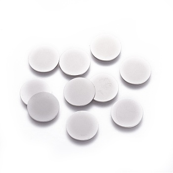 316 Surgical Stainless Steel Cabochons, Flat Round, Stainless Steel Color, 12x0.5mm