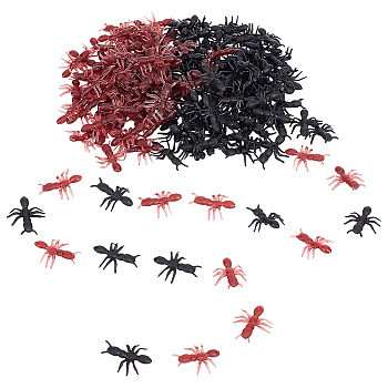 2 Bags 2 Colors Halloween Plastic Simulation Ant, for Home Decoration, Mixed Color, 17x14x3mm, 200pcs/bag, 1 bag/color