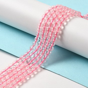 Natural Rose Quartz Beads Strands, Round, 4mm, Hole: 0.7mm, about 88pcs/strand, 14.84''~15.04''(37.7~38.2cm)