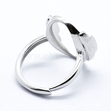 Rhodium Plated 925 Sterling Silver Finger Ring Components(STER-G027-10P)-2