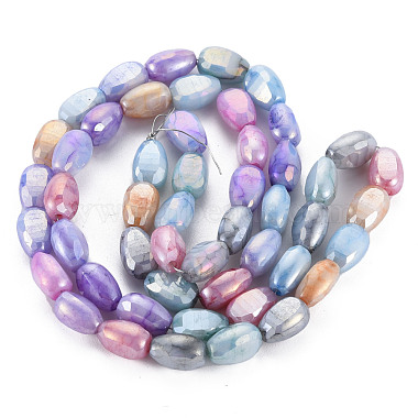 Opaque Baking Painted Crackle Glass Beads Strands(EGLA-S174-21I)-2