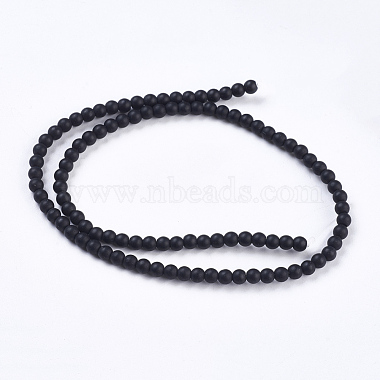 Chapelets de perle en pierre noire synthétique(X-G-R345-4mm-38-1)-2