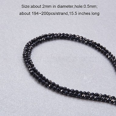 Natural Black Spinel Beads Strands(G-PH0034-13)-2