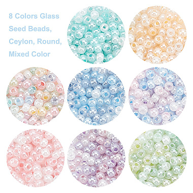 Elite 8 Bags 8 Colors Glass Seed Beads(SEED-PH0001-64)-4