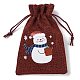 Bolsas de almacenamiento de tela de yute con tema navideño.(ABAG-F010-01A-02)-2