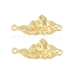 Brass Textured Cloud Connector Charms, Long-Lasting Plated, Rack Plating, Lead Free & Cadmium Free, Golden, 11x25.5x2.5mm, Hole: 1.5~1.6mm(KK-F931-18G)