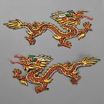 Dragon Embroidery Iron on/Sew on Patches, Costume Accessories, Paillette Appliques, Dragon, 75x180x0.8mm(DIY-WH0568-56C)