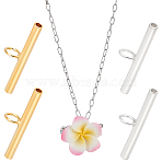 4Pcs 2 Colors 925 Sterling Silver Pin to Pendant Converter, Brooch to Necklace Converter, Golden & Silver, 7x20x2mm, Hole: 1.2~1.6mm, 2pcs/color(STER-BBC0009-17C)