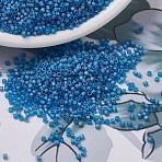 MIYUKI Delica Beads, Cylinder, Japanese Seed Beads, 11/0, (DB0862) Matte Transparent Capri Blue AB, 1.3x1.6mm, Hole: 0.8mm, about 20000pcs/bag, 100g/bag(SEED-J020-DB0862)