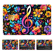 Plastic Waterproof Card Stickers, Self-adhesion Card Skin for Bank Card Decor, Rectangle, Musical Note, 140x190mm(STIC-WH0032-233)