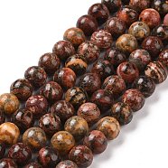 Natural Red Leopard Skin Jasper Beads Strands, Round, 8mm, Hole: 1mm, about 46pcs/strand, 16 inch(GSR066)