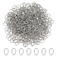 1000Pcs 304 Stainless Steel Jump Rings, Open Jump Rings, Oval, Stainless Steel Color, 20 Gauge, 8x5x0.8mm, Inner Diameter: 3.5x6.5mm(STAS-UN0053-17)