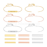 DIY Blank Stainless Steel Rectangle Link Slider Bracelet with Brass Chains Making Kit, Mixed Color, Single Chain Length: about 115~120mm(DIY-UN0055-98)