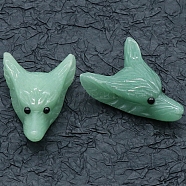 Natural Green Aventurine Carved Healing Wolf Head Figurines, Reiki Energy Stone Display Decorations, 48~50x33~35x14.5~16.5mm(PW-WG25599-02)