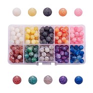 200Pcs 10 Colors Natural Weathered & Crackle Agate Beads Strands, Dyed & Heated, Round, Mixed Color, 8mm, Hole: 1.2mm, 20pcs/color(G-CJ0001-54)