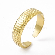 Ion Plating(IP) 304 Stainless Steel Cuff Ring for Women, Snake Chain Shaped Wide Band Open Rings, Real 14K Gold Plated, 3.5~6mm, Inner Diameter: US Size 7(17.4mm)(X-RJEW-C060-16G)