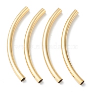 Brass Tube Beads, Long-Lasting Plated, Curved Beads, Tube, Real 24K Gold Plated, 55x4mm, Hole: 3mm(KK-Y003-89G-G)