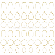 48Pcs 6 Styles Alloy Open Back Bezel Pendants, For DIY UV Resin, Epoxy Resin, Pressed Flower Jewelry, Cadmium Free & Lead Free, Ring & Trapezoid & Teardrop, Mixed Shapes, Light Gold, 35~50x33~42.5x1.7~2mm, Hole: 1.5~1.6mm, 8pcs/style(FIND-DC0002-07)