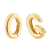 Elite 2Pcs 925 Sterling Silver Spring Gate Rings, Oval, Golden, 10.5x7.5x2mm, Hole: 6x3.8mm(STER-PH0002-88G)