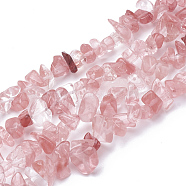 Cherry Quartz Glass Beads Strands, Chip, 6~20x4~8x1.5~8mm, Hole: 1mm, about 209pcs/strand, 35.1 inch(X-G-S280-18)
