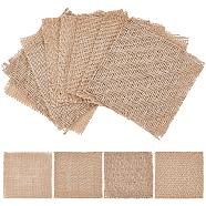 DELORIGIN 12Pcs 4 Style Square Jute Braided Mats, Photography Props for Meals, Perfume, Jewelry, Wheat, Wheat, 120~127x120~130x1.5mm, 3pcs/style(AJEW-DR0001-12)