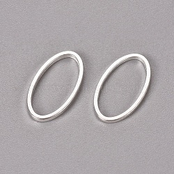 Brass Linking Rings, Oval, Silver, 16x8x1mm(EC017-S)