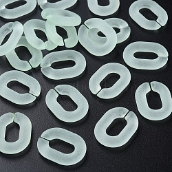 Transparent Acrylic Linking Rings, Quick Link Connectors, for Cable Chains Making, Frosted, Oval, Aquamarine, 24x18x5mm, Inner Diameter: 13x7mm, about 403pcs/500g(MACR-S373-20A-D20)