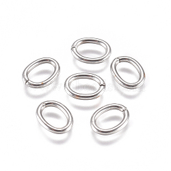 304 Stainless Steel Open Jump Rings, Oval, Stainless Steel Color, 16 Gauge, 8x6x1.2mm, Inner Diameter: 5.5x3.5mm(X-STAS-L234-144A)
