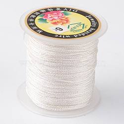 Round Metallic Thread, Embroidery Thread, 3-Ply, White, 0.4mm, about 164.04 yards(150m)/roll(MCOR-L001-0.4mm-21)