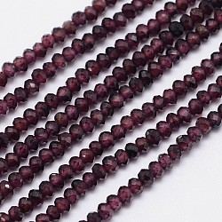 Faceted Rondelle Natural Garnet Bead Strands, 3x2mm, Hole: 1mm, about 144pcs/strand, 15.5 inch(G-I156-08)